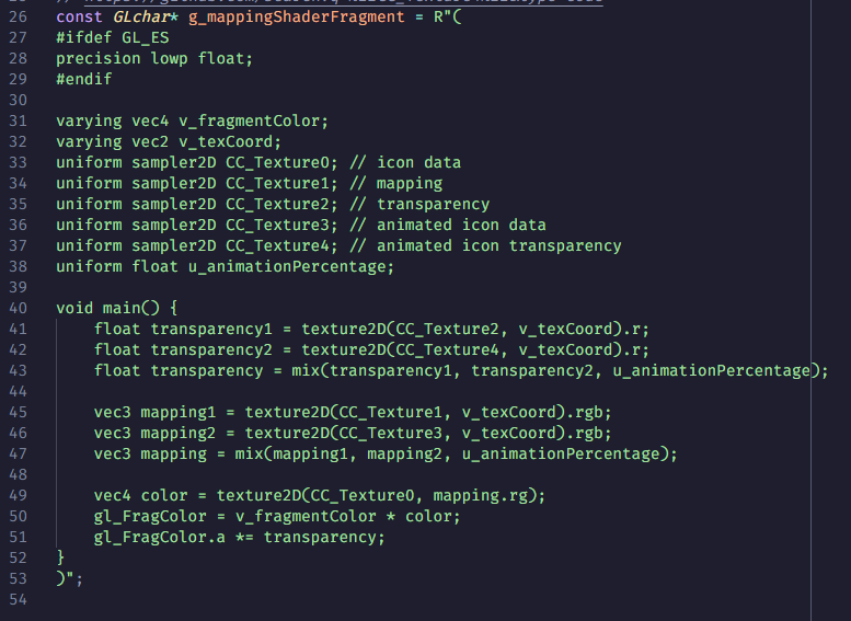 Screenshot of the mapping shader.